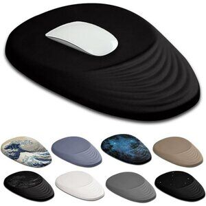 Black ergonomic mouse pad with wrist rest memory foam non slip base office desk